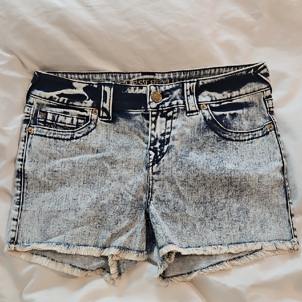 True Religion Brand Jeans Acid Wash Denim Shorts